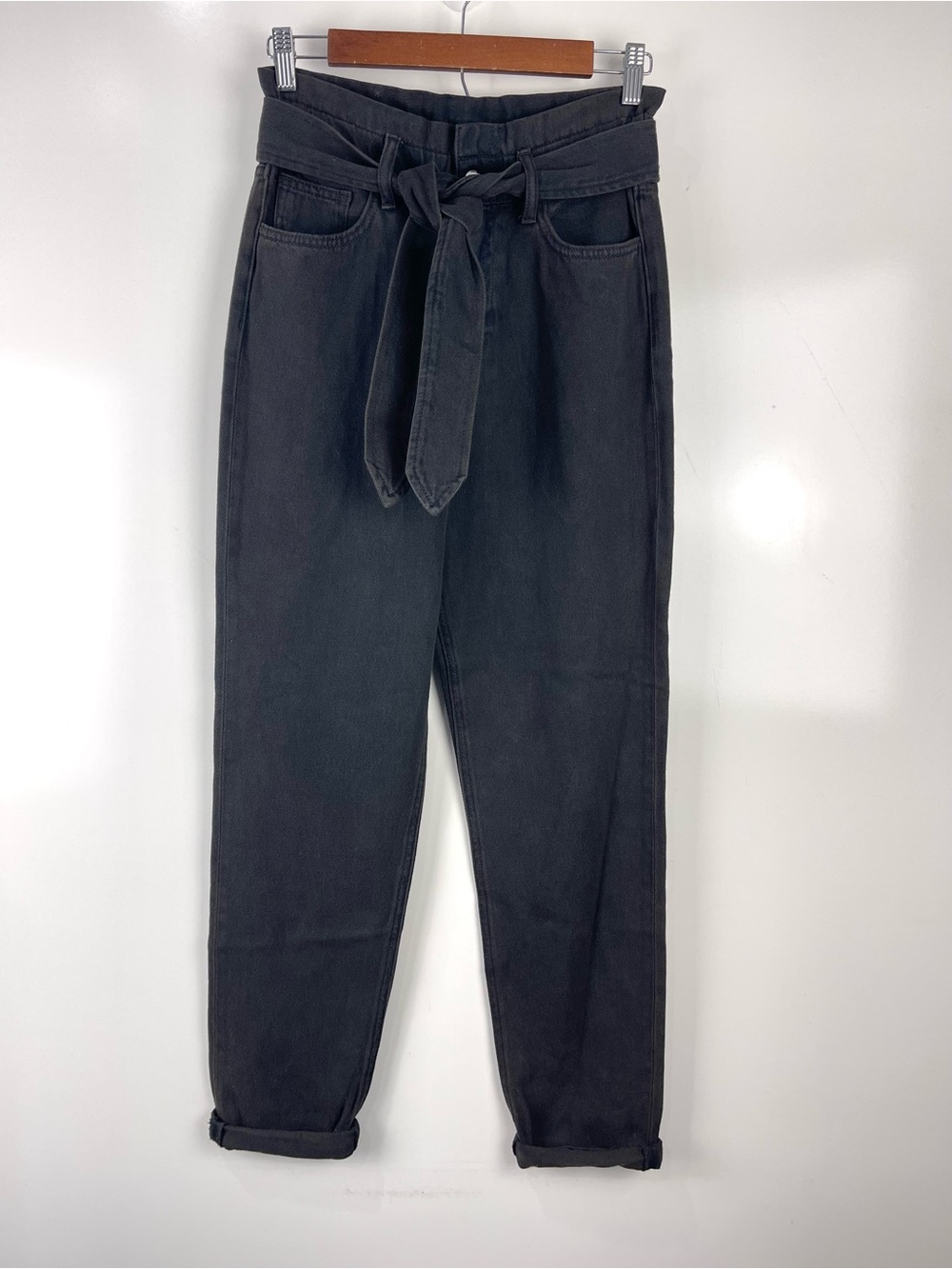 NWT Joe’s Jeans Brinkley High Rise Paperbag Jeans Women’s 24 Black Denim Casual